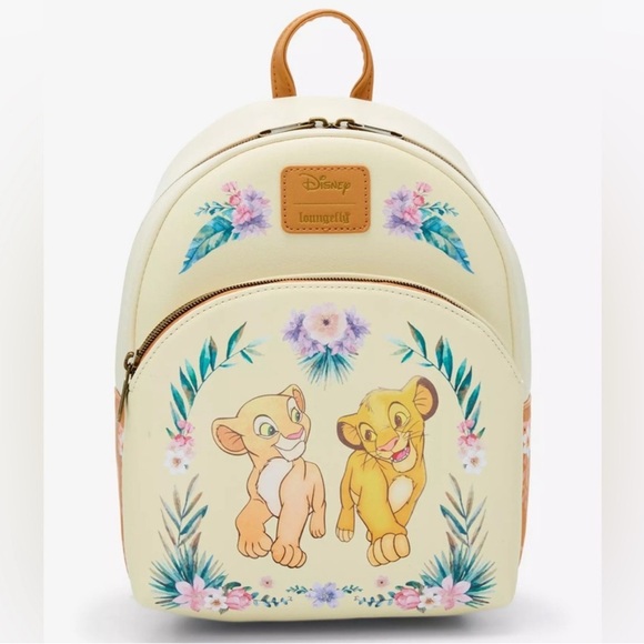 Loungefly Handbags - LOUNGEFLY DISNEY THE LION KING SIMBA & NALA FLORAL MINI BACKPACK